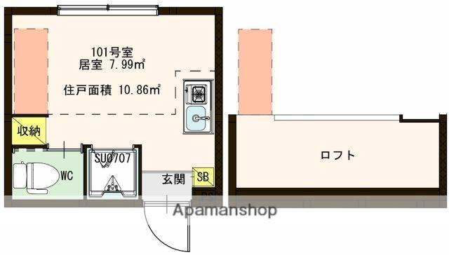 ハーモニーテラス大森東2(ワンルーム/1階)の間取り写真