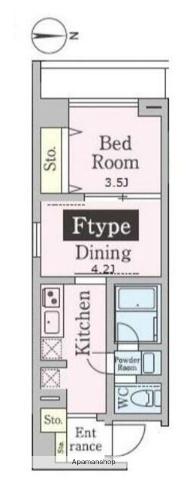 LANA CREA(1DK/2階)の間取り写真