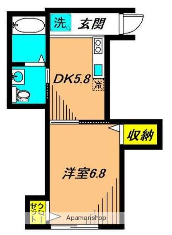 CORTILE中延(1DK/1階)の間取り写真