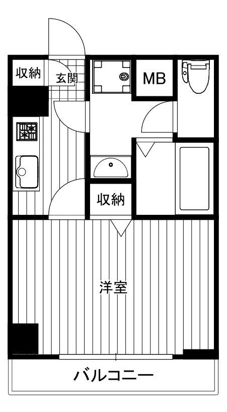 グランド・ガーラ三田(1K/10階)の間取り写真