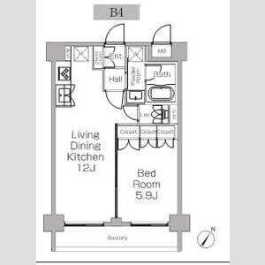 プラウドフラット三軒茶屋Ⅱ(1LDK/2階)の間取り写真