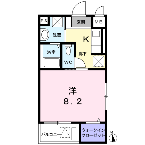 サニーメゾンオオハシ(1K/3階)の間取り写真