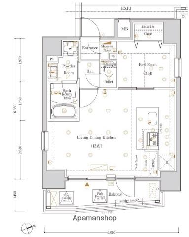 LOG戸越(1LDK/9階)の間取り写真
