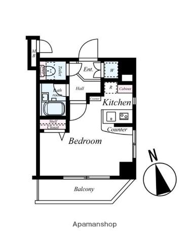 プロフ南大井(ワンルーム/5階)の間取り写真