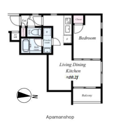 パレホームズ中延(1LDK/4階)の間取り写真