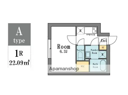 LEGALAND碑文谷(2LDK/1階)の間取り写真