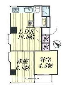 エステート田園調布(2LDK/4階)の間取り写真