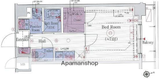 エステムプラザ蒲田TAKARABUNE(1K/2階)の間取り写真