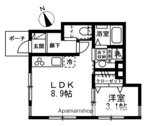 大田区北馬込2丁目新ちくPJ(1LDK/1階)の間取り写真