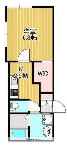 テルメゾン(1K/2階)の間取り写真