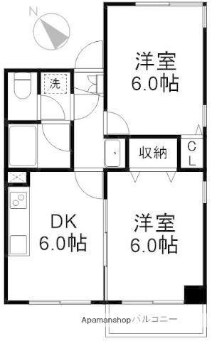 吉田ホームズ(2DK/2階)の間取り写真