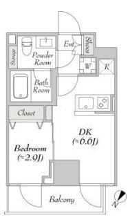 ルミーク北品川(1DK/6階)の間取り写真