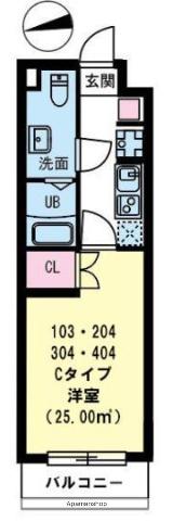 スマートVILLA旗の台3(1K/3階)の間取り写真