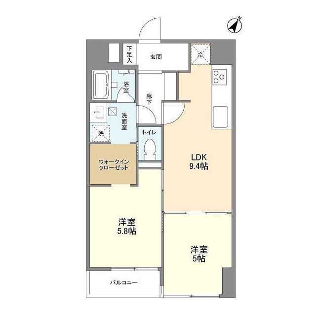 PATH仲六郷(2LDK/1階)の間取り写真