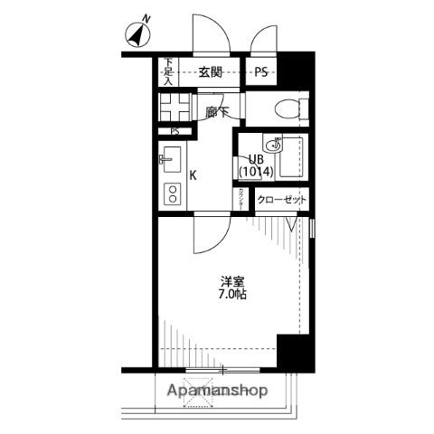 エクセルダイア蒲田Ⅲ(1K/7階)の間取り写真