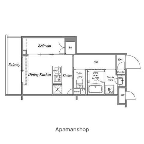 ACP RESIDENCE 中延(1DK/1階)の間取り写真