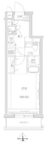 パティーナ蒲田DUO(1K/3階)の間取り写真