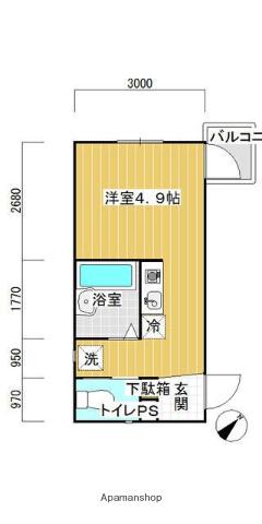 RAFFIE竹澤(ワンルーム/3階)の間取り写真