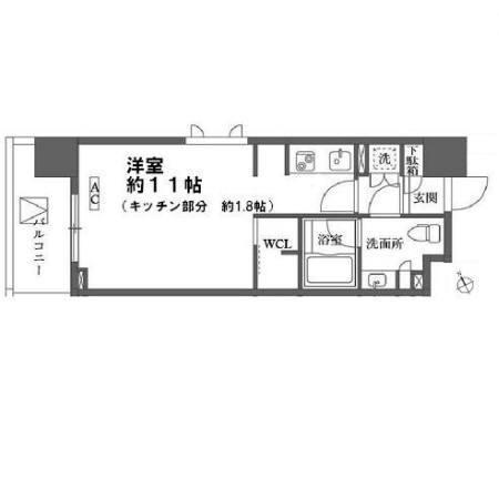 カスタリア大森(ワンルーム/6階)の間取り写真