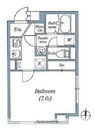 LEGALAND西小山(1K/4階)の間取り写真