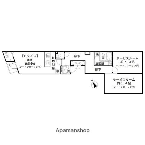アイディ西馬込12(2LDK/1階)の間取り写真