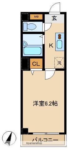 第38シンエイビル(1K/4階)の間取り写真