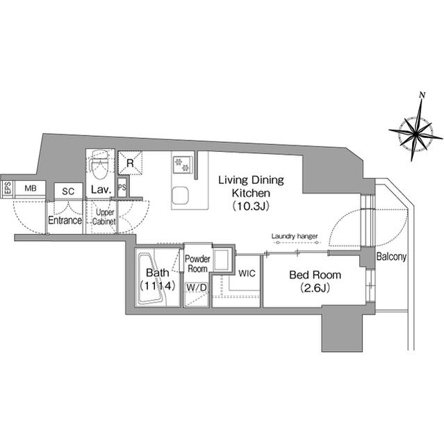 コンフォリア南品川(1LDK/4階)の間取り写真