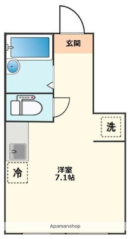 クレストウッド(ワンルーム/1階)の間取り写真