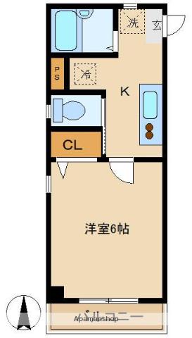 リヴィエール(1K/2階)の間取り写真