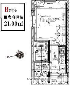 レピュア目黒本町レジデンス(1K/1階)の間取り写真