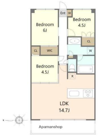 ノブレス西馬込(3LDK/6階)の間取り写真