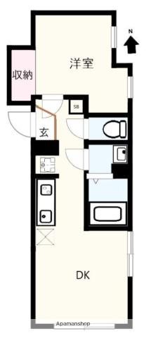 ロータス平和島イースト(1DK/2階)の間取り写真