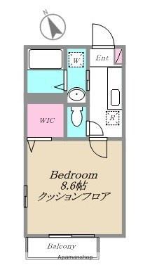 サンビレッジ 1(1K/2階)の間取り写真