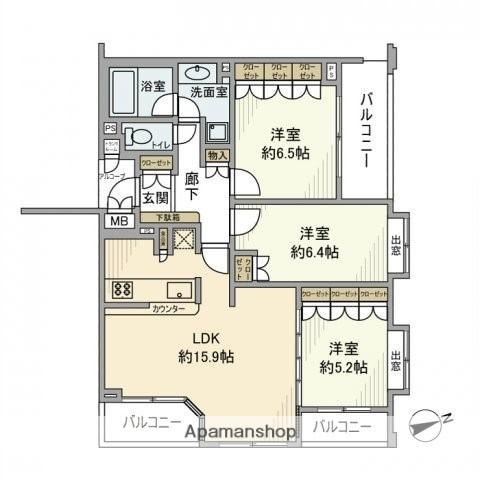 アルス山王金子山マイスターヴェルグ(3LDK/2階)の間取り写真