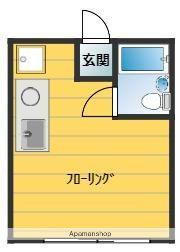 ハイムタケ(ワンルーム/1階)の間取り写真