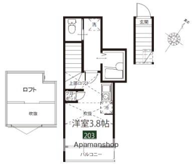 MELDIA大森(ワンルーム/2階)の間取り写真
