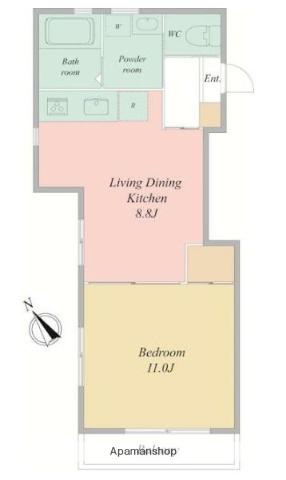 ハウスパティオ(1LDK/1階)の間取り写真