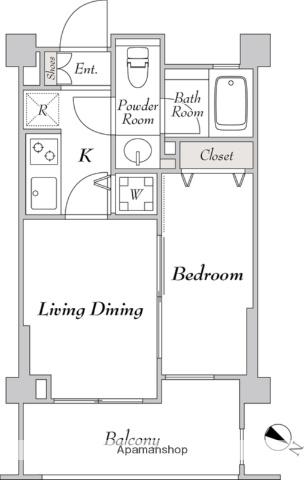 ミリアレジデンス洗足(1LDK/2階)の間取り写真