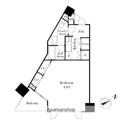 KDXレジデンス品川シーサイド(1K/7階)の間取り写真