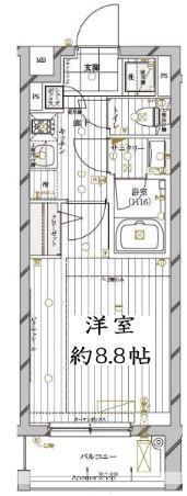 REGALIZ目黒西小山(1K/3階)の間取り写真