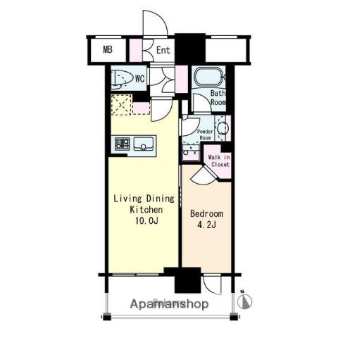 フレンシア蒲田(1LDK/7階)の間取り写真