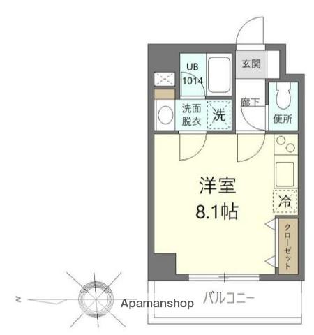 ジョイヴィレッジ御殿山(ワンルーム/4階)の間取り写真