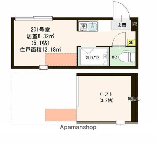 ハーモニーテラス・GRAN HOUSE OMORI(ワンルーム/2階)の間取り写真