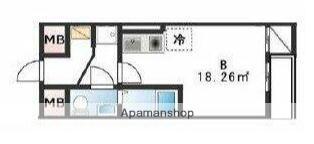 カーサパーチェ糀谷(ワンルーム/1階)の間取り写真