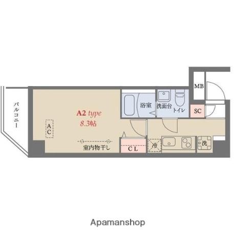 DELCCS梅屋敷(1K/3階)の間取り写真