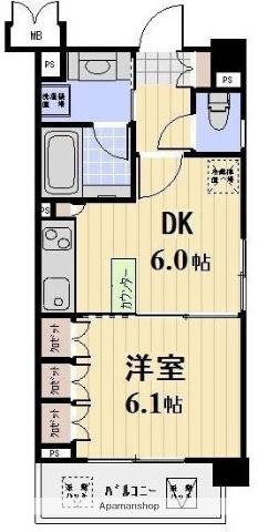 プロスペクト大森海岸(ワンルーム/4階)の間取り写真