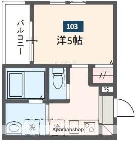 MELDIA蒲田Ⅲ(1K/1階)の間取り写真