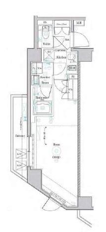 メイクスデザイン大森2(1K/2階)の間取り写真