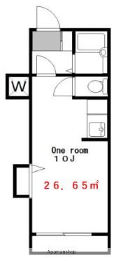 ハイツアオキ第41(ワンルーム/2階)の間取り写真