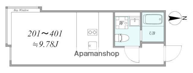 TRIAS315(ワンルーム/2階)の間取り写真